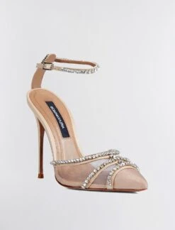 BCBGMAXAZRIA Navino Sparkle Mesh Pump Heel